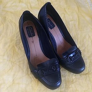 Black Clarks heels